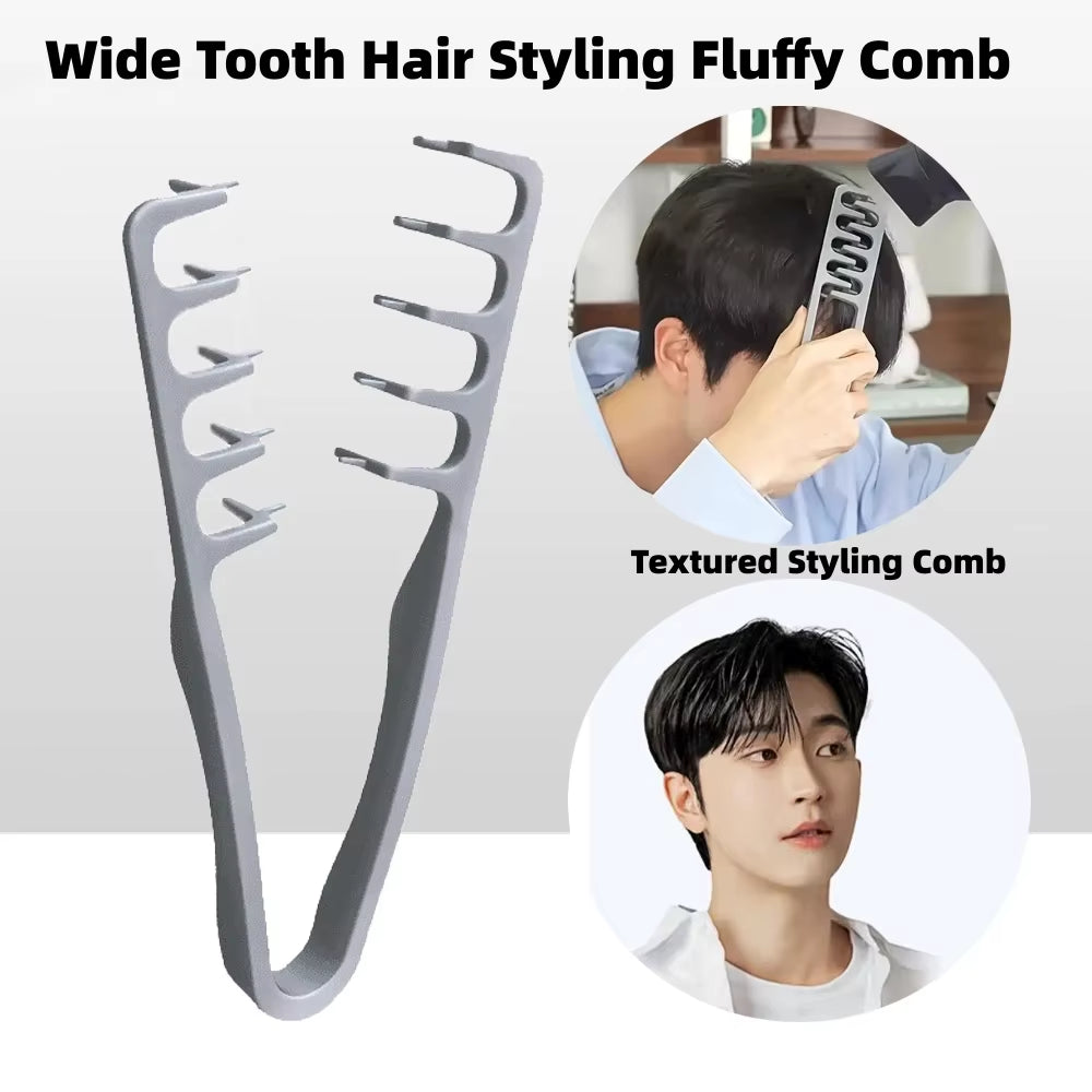 New Volumizing Wide-Tooth Hair Styling Comb Textured Styling Comb Korea Style Seam Covering Bangs Hair Combs for Men
